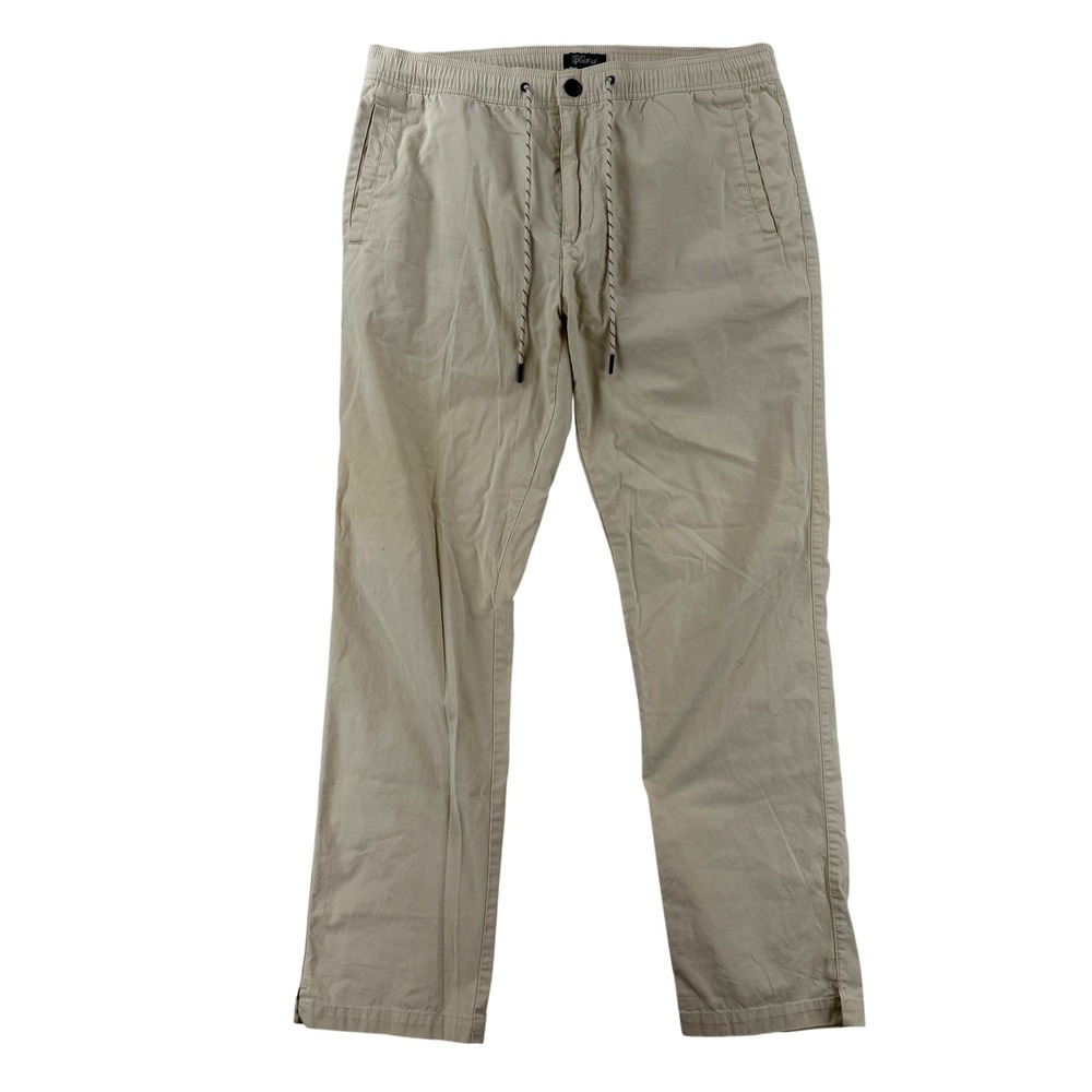 Reyn‎ Spooner Pants Mens Large Beige Regular Fit Chino Elastic Waist Drawstring